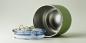Preview: Stylische Retro tasse Emaille look mit Deckel edelstahl isolierend