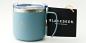 Preview: Stylische Retro tasse Emaille look mit Deckel edelstahl isolierend