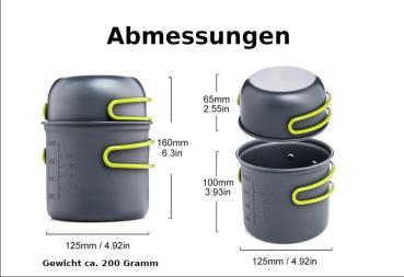 Alu Topf Set ultraleicht kompakt