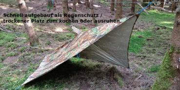 Aufbau Beispiel 210 t Polyester Poncho Tarp Notfall Regenschutz Plane