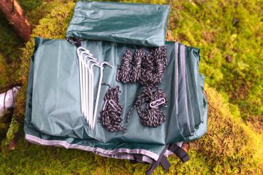 Tarp 3x3 Meter 10 Feet Ripstop Wasserdicht Zelt Plane Survival Ultraleicht Schlaufen Bushcraft