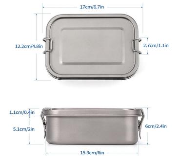 Titan Bento Box 800 ml Kochtopf mit Dichtung Schule Arbeit Outdoor Bushcraft Survival