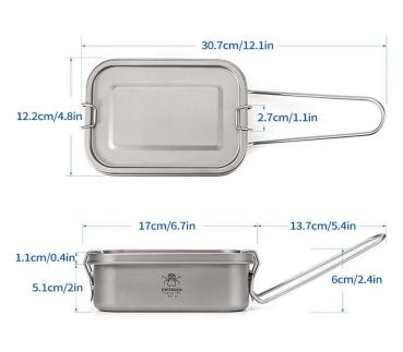 Titan Bento Box 800 ml Kochtopf mit Dichtung Schule Arbeit Outdoor Bushcraft Survival1