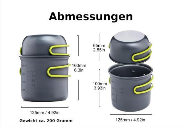 Alu Topf Set ultraleicht kompakt