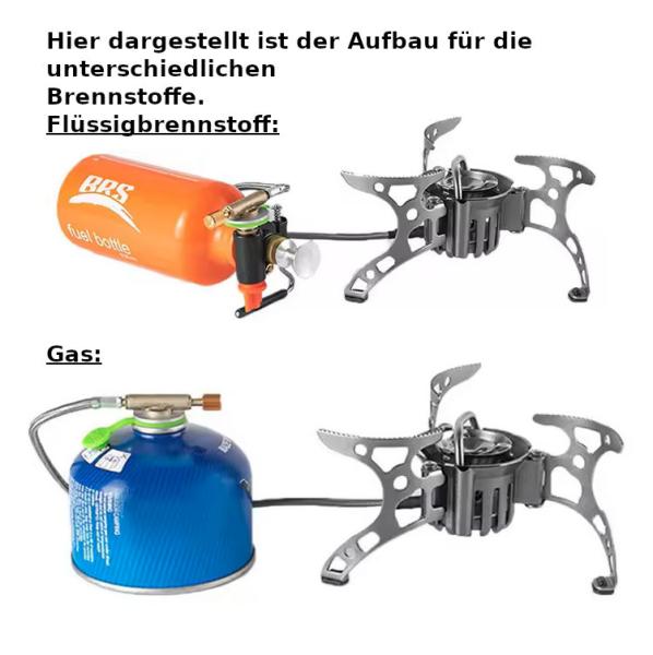 BRS 8 Mehrstoffbrenner Multi Fuel Outdoor Kocher faltbar Anschluss Brennstoffe