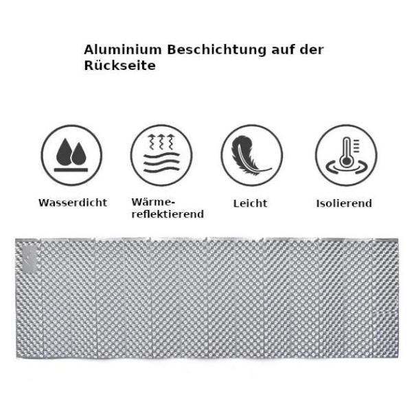 Camping-Matte, tragbare Isomatte, Picknick, Schaumstoffbett, Matratze, Reise, Trekking, Ausrüstung wasserdicht, feuchtigkeitsbeständig, warm Aluminium Beschichtung