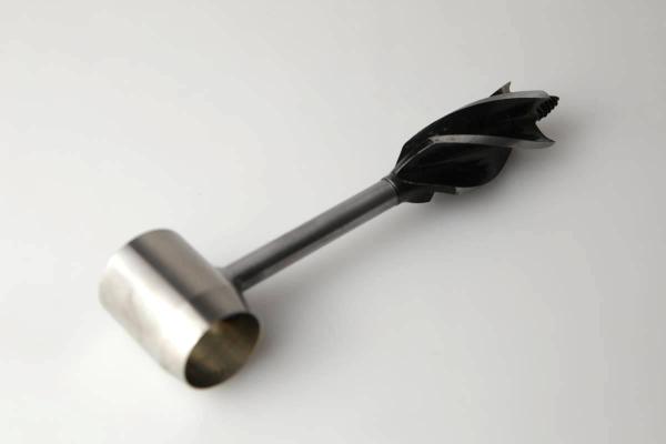 Handschneckenbohrer bushcraft manueller Überlebensbohrer mit Lederhülle set Outdoor Camping Rucksackreisen 24 mm