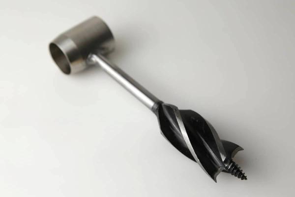 Handschneckenbohrer bushcraft manueller Überlebensbohrer mit Lederhülle set Outdoor Camping Rucksackreisen 24 mm