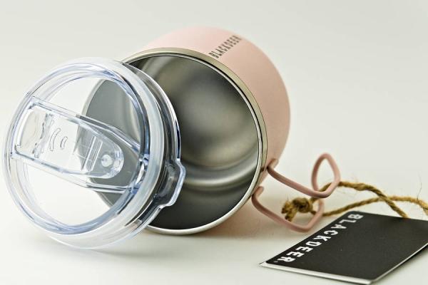 Stylische Retro tasse Emaille look mit Deckel edelstahl isolierend