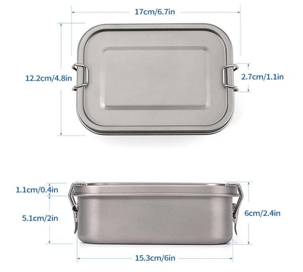 Titan Bento Box 800 ml Kochtopf mit Dichtung Schule Arbeit Outdoor Bushcraft Survival