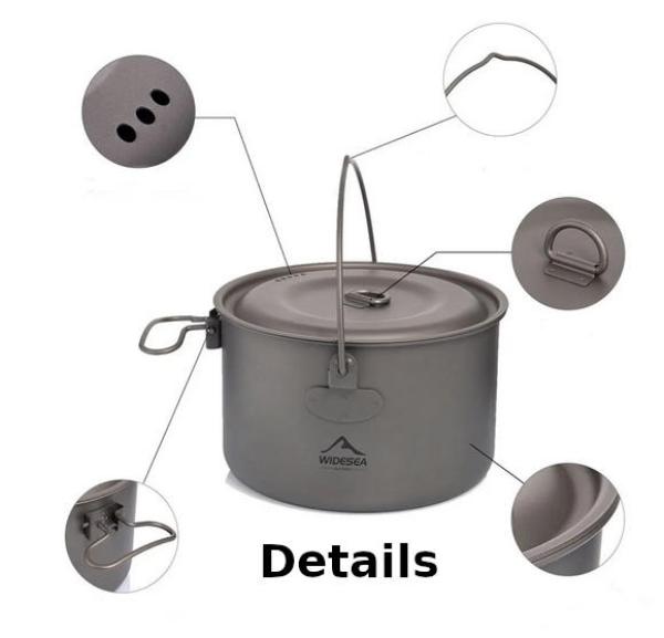 Topf Becher Titan 1300 ml ultraleicht Wandern Kochen